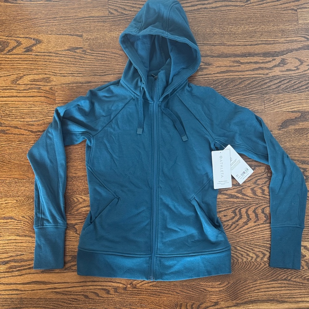 Athleta Blue Zip-Up triumph Hoodie - size small